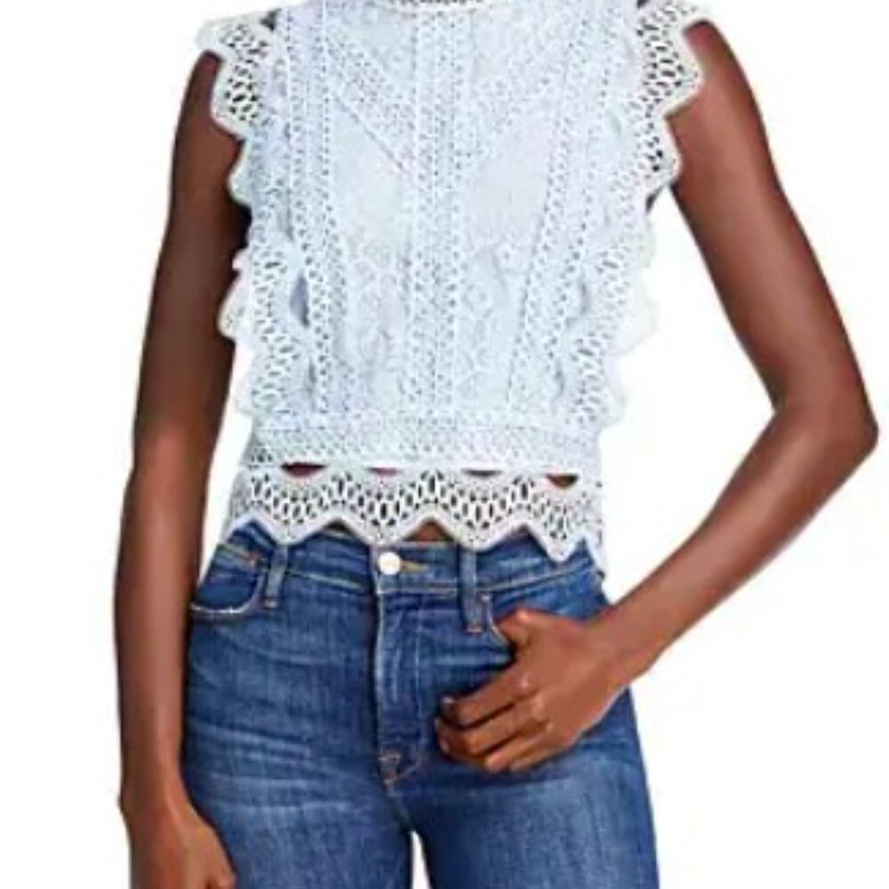 NWOT LUCY PARIS Abigail White Lace Crop Top